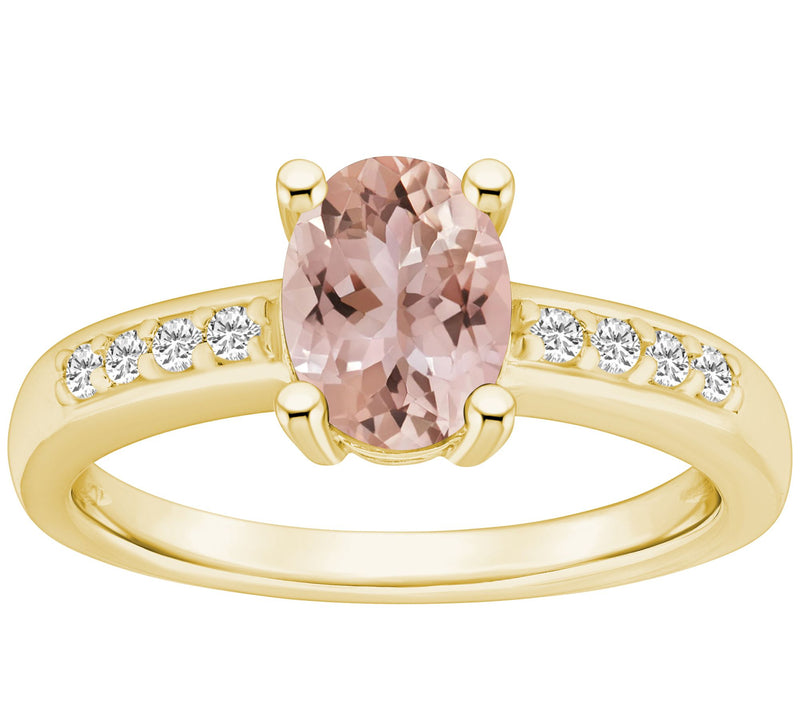 Affinity Gems Oval Morganite & Diamond Accent Ring, 14K Gold — View 7