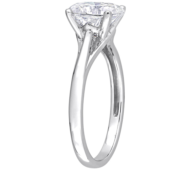 MoissanIce Moissanite 1.90 cttw Oval Solitaire Ring, 14K Gold — View 5
