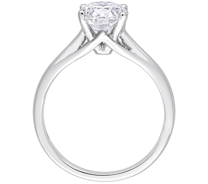 MoissanIce Moissanite 1.90 cttw Oval Solitaire Ring, 14K Gold — View 4