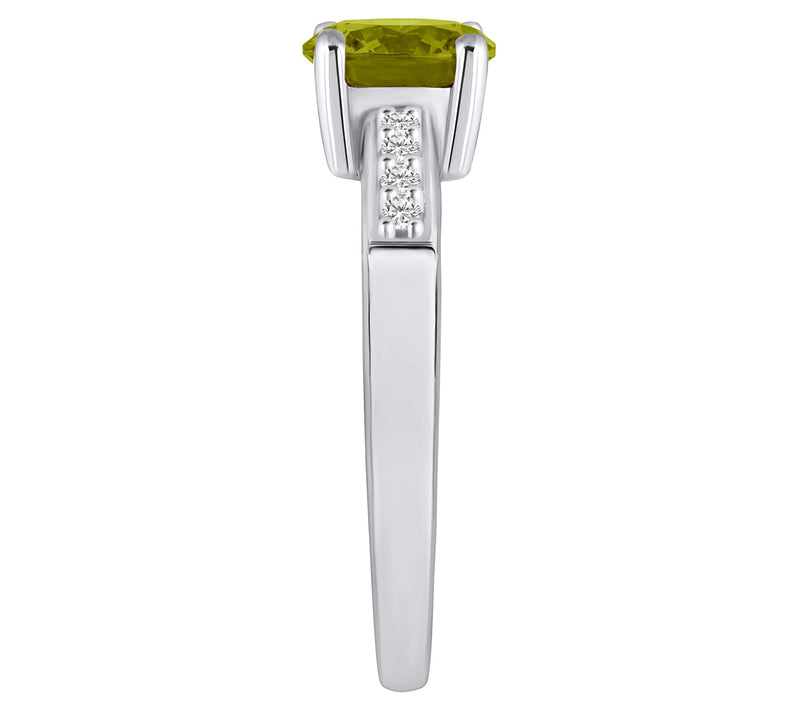Affinity Gems Round Gemstone & Diamond Ring, 14K White Gold — View 3