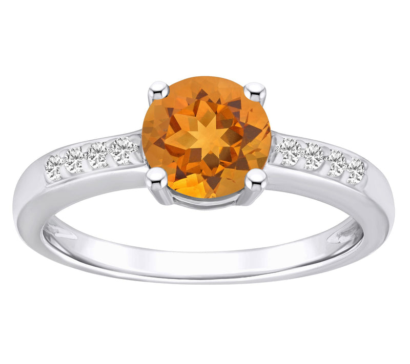 Affinity Gems Round Gemstone & Diamond Ring, 14K White Gold — View 6