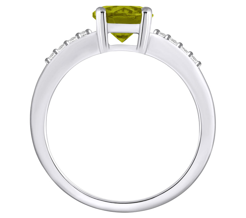 Affinity Gems Round Gemstone & Diamond Ring, 14K White Gold — View 2
