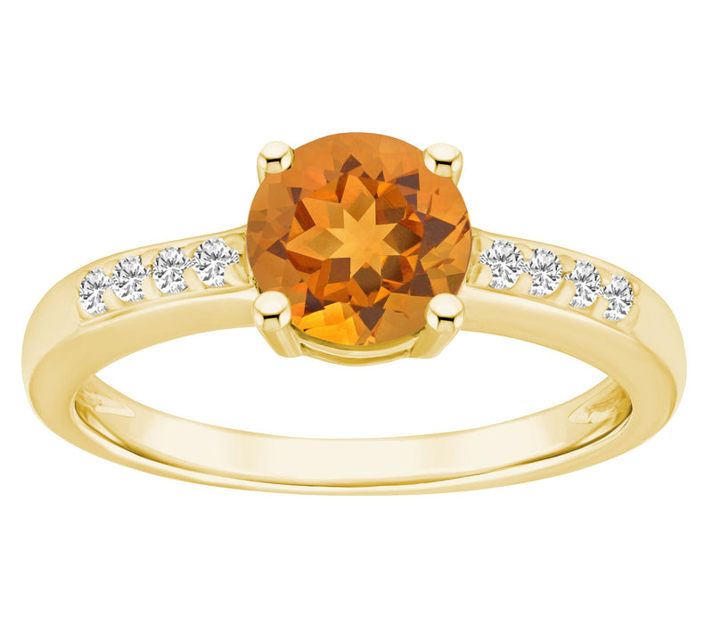 Affinity Gems Round Gemstone & Diamond Ring, 14K Gold — View 6