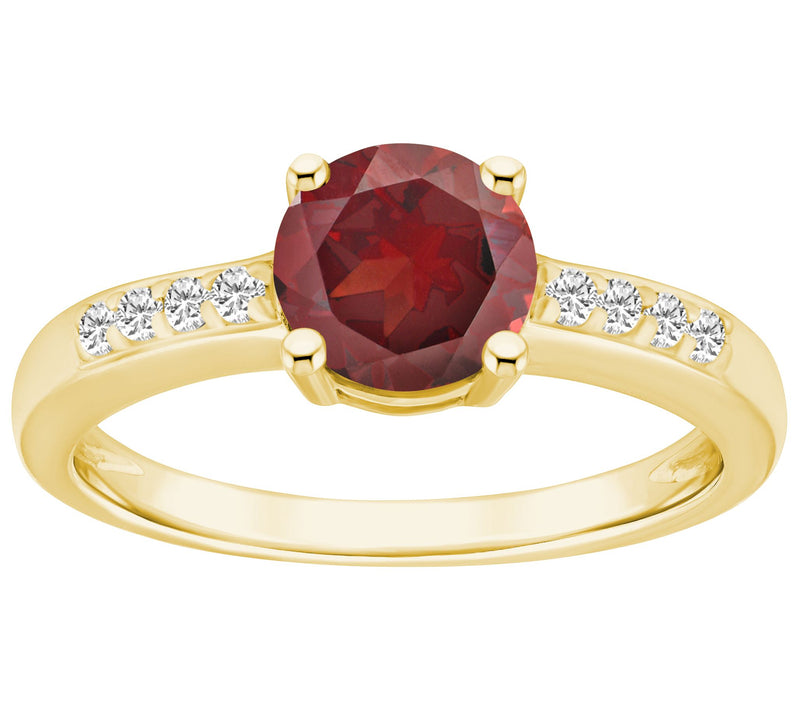 Affinity Gems Round Gemstone & Diamond Ring, 14K Gold — Main view