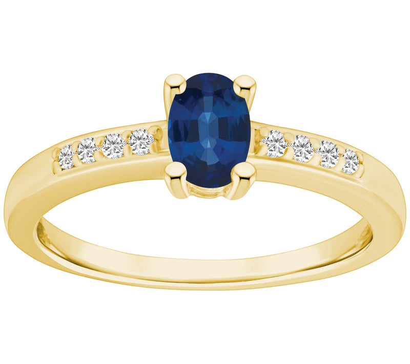 Affinity Gems Oval Gemstone & Diamond Ring, 14K Gold — View 7