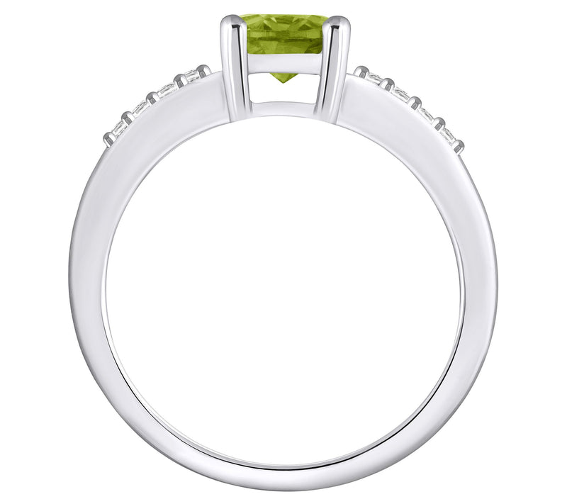 Affinity Gems Oval Gemstone & Diamond Ring, 14K White Gold — View 14