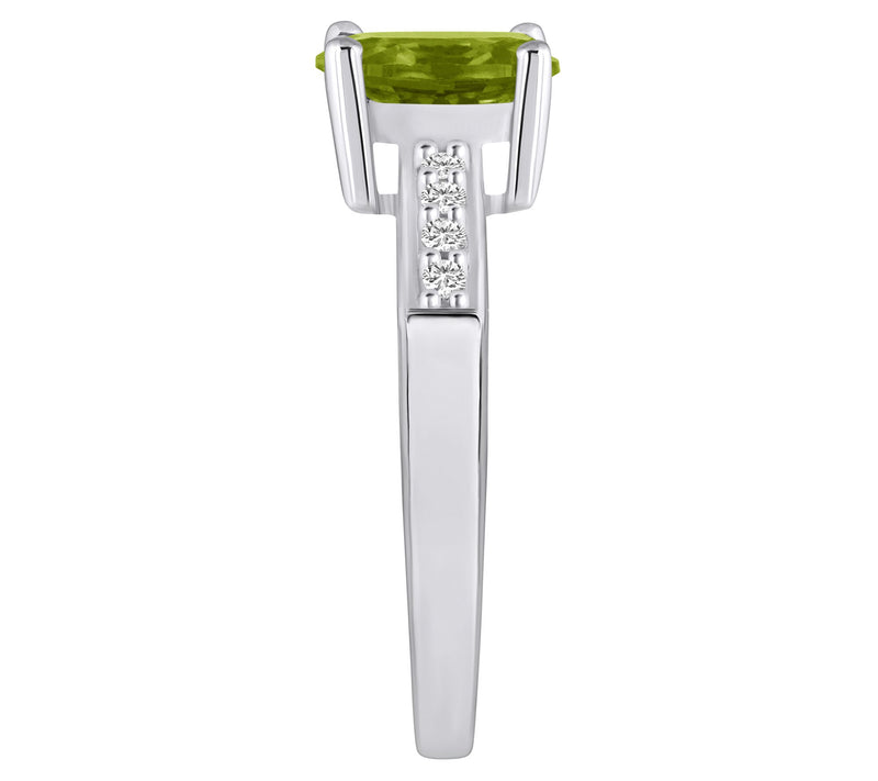 Affinity Gems Oval Gemstone & Diamond Ring, 14K White Gold — View 15