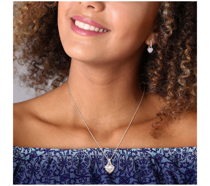 MoissanIce Moissanite Earrings & Necklace Set, Sterling Silver — View 4