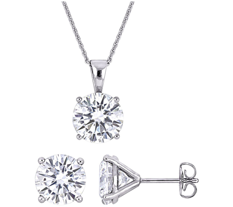 MoissanIce Moissanite 5.85 cttw Earrings & Necklace Set, 14K — View 3