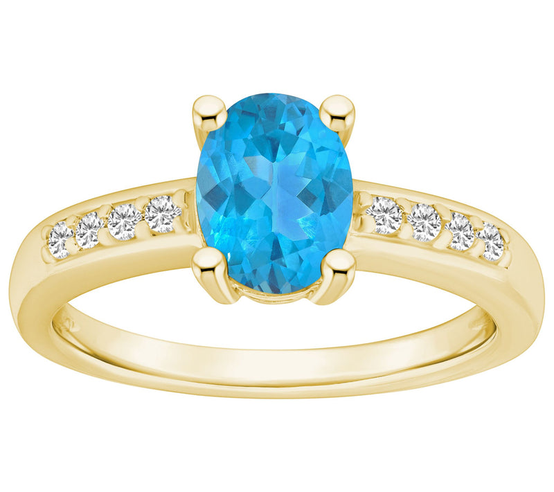 Affinity Gems Oval Gemstone & Diamond Ring, 14K Gold — View 12