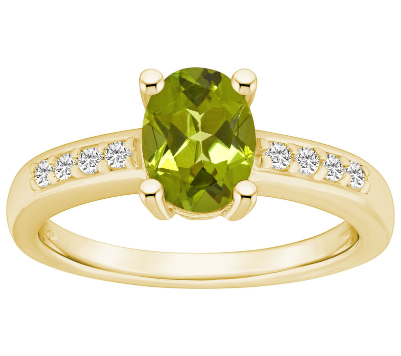 Affinity Gems Oval Gemstone & Diamond Ring, 14K Gold — View 14