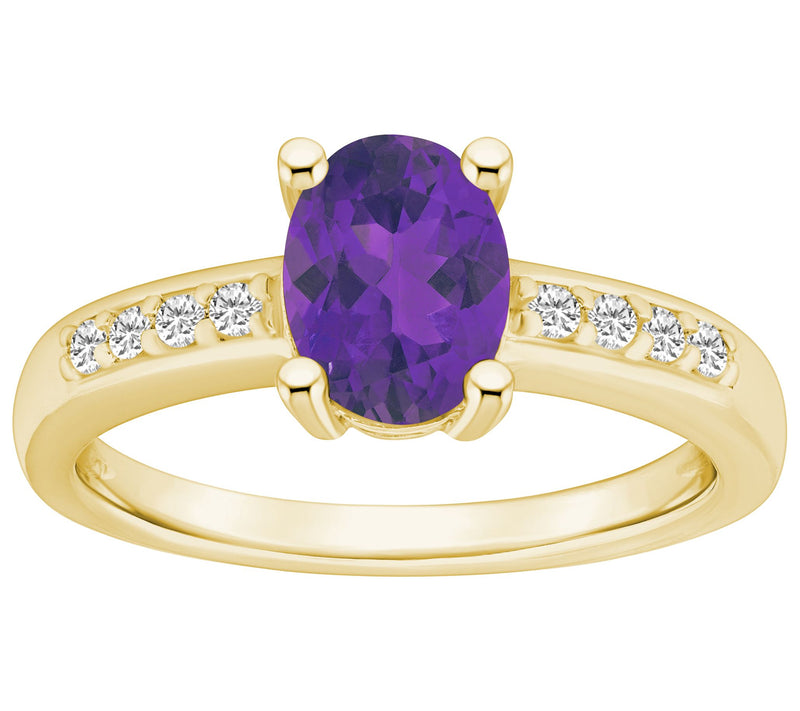 Affinity Gems Oval Gemstone & Diamond Ring, 14K Gold — Main view