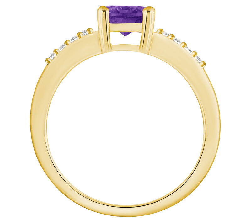 Affinity Gems Oval Gemstone & Diamond Ring, 14K Gold — View 2