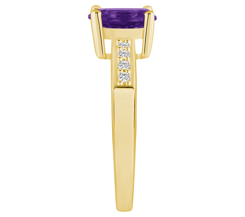 Affinity Gems Oval Gemstone & Diamond Ring, 14K Gold — View 3