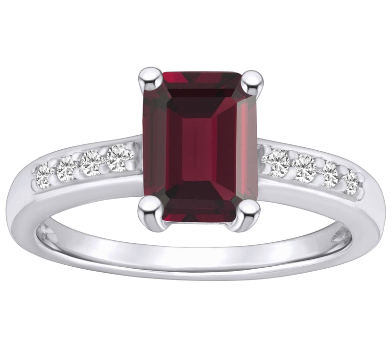 Affinity Gems Emerald Cut Gemstone & Diamond Ri ng, 14K — View 11
