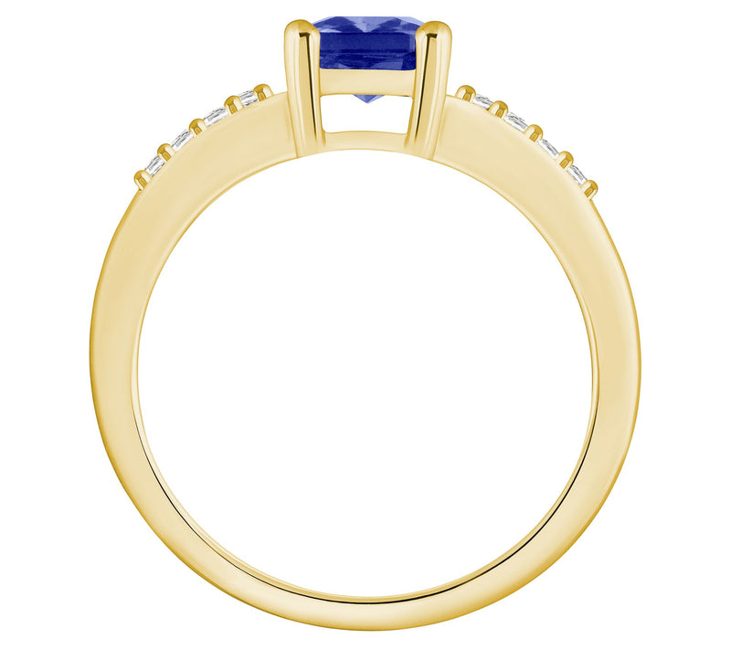 Affinity Gems Emerald Cut Tanzanite & Diamond Ring, 14K Gold — View 6