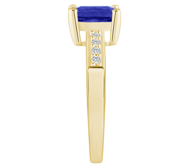 Affinity Gems Emerald Cut Tanzanite & Diamond Ring, 14K Gold — View 7
