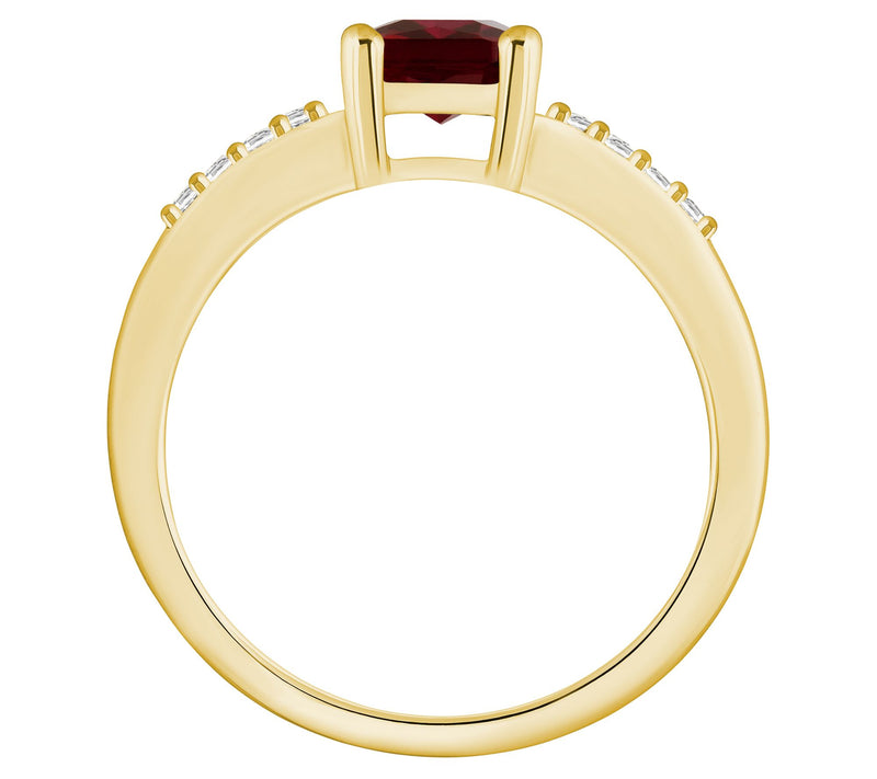 Affinity Gems Emerald Cut Gemstone & Diamond Ring, 14K Gold — View 14