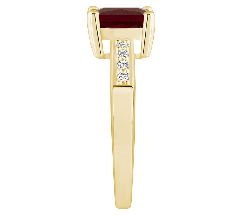 Affinity Gems Emerald Cut Gemstone & Diamond Ring, 14K Gold — View 15