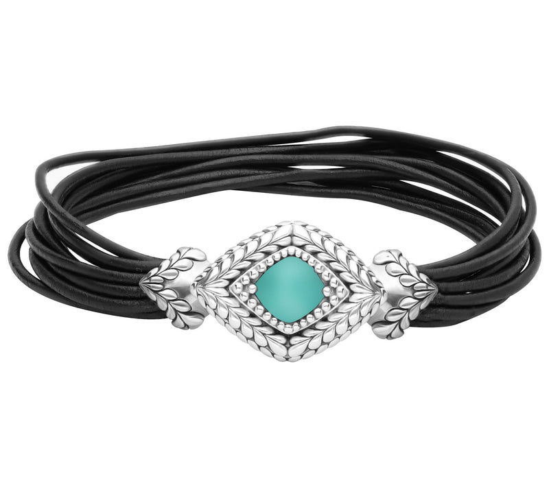 Tiffany Kay Studio Sterling Silver Turquoise Leather Bracelet — Main view
