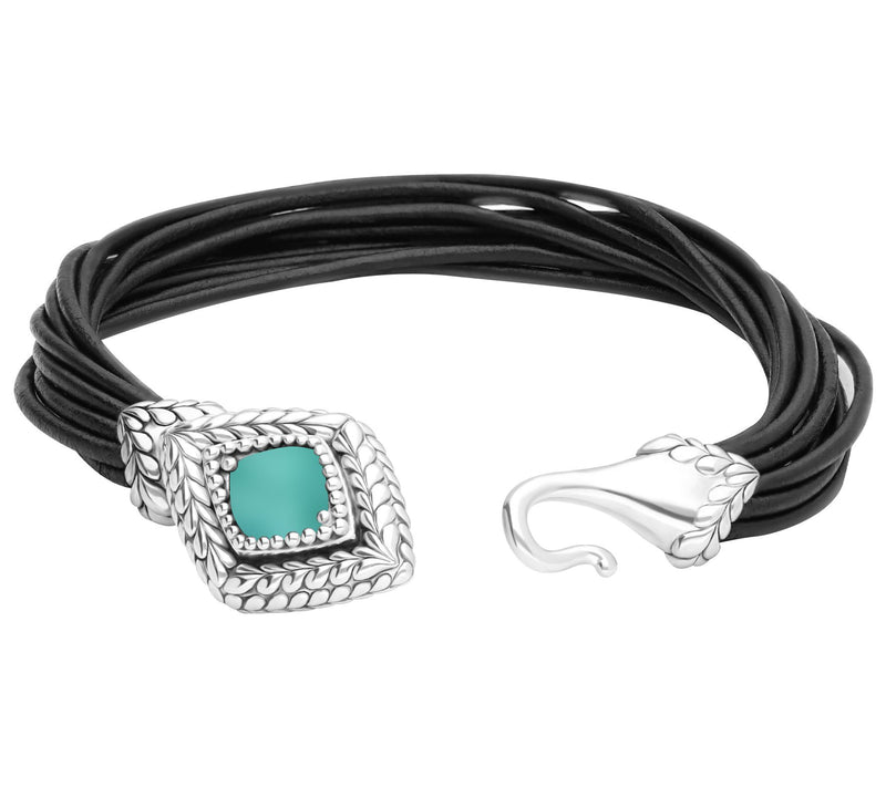 Tiffany Kay Studio Sterling Silver Turquoise Leather Bracelet — View 3