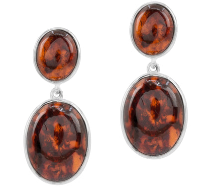 Affinity Gems Amber Dangle Earrings, Sterling Silver
