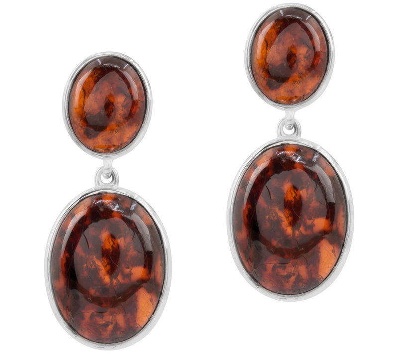 Affinity Gems Amber Dangle Earrings, Sterling Silver — Main view