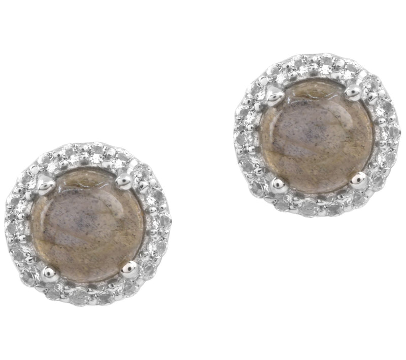 Affinity Gems Round Gemstone & White Topaz Earrings, Sterling — View 6