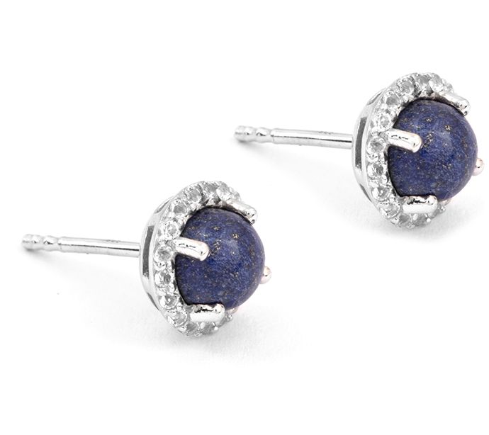 Affinity Gems Round Gemstone & White Topaz Earrings, Sterling — View 5