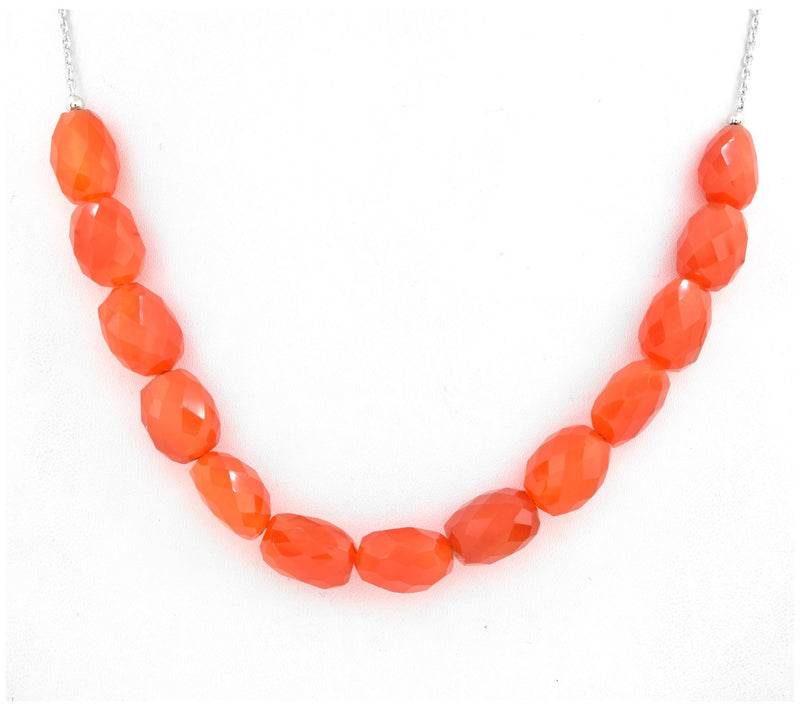 Sterling Silver Carnelian Beaded N ecklace — View 5