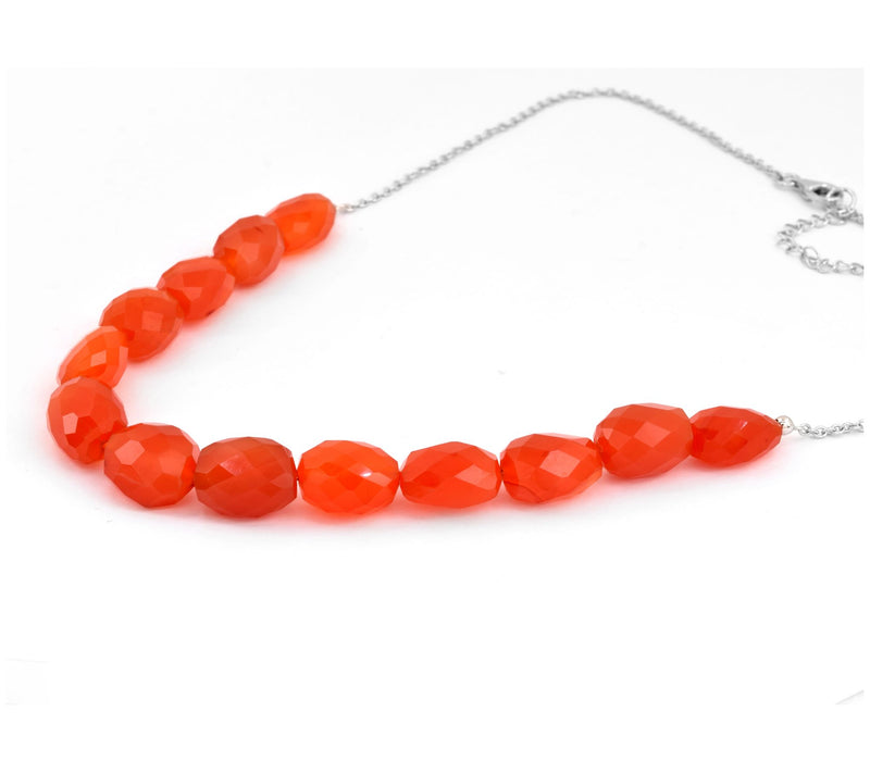 Sterling Silver Carnelian Beaded N ecklace — View 4