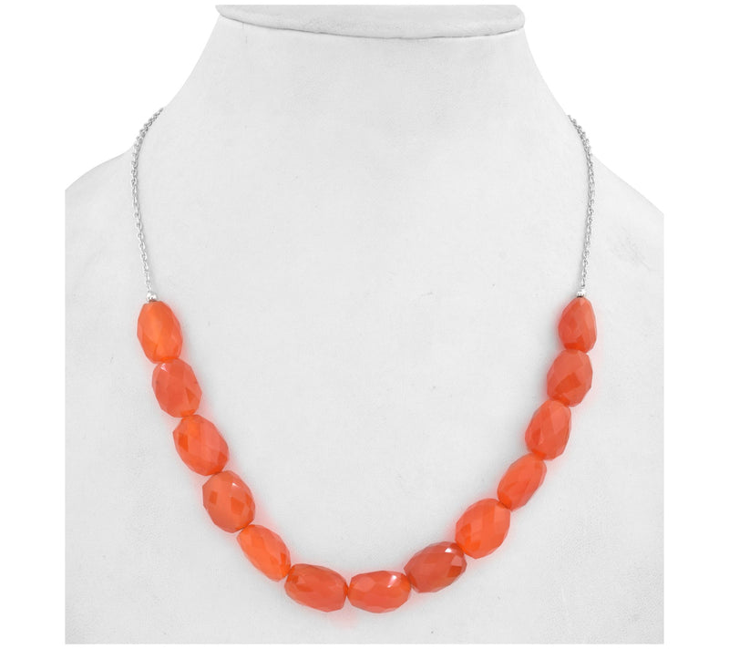 Sterling Silver Carnelian Beaded N ecklace — View 7