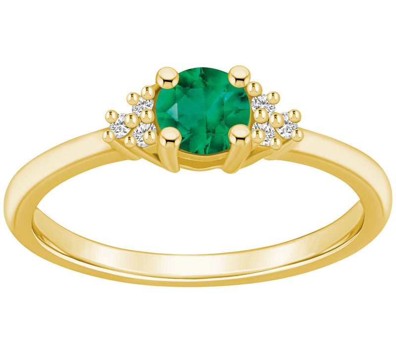 Affinity Gems Round Gemstone & Diamond Ring, 14Gold — Main view