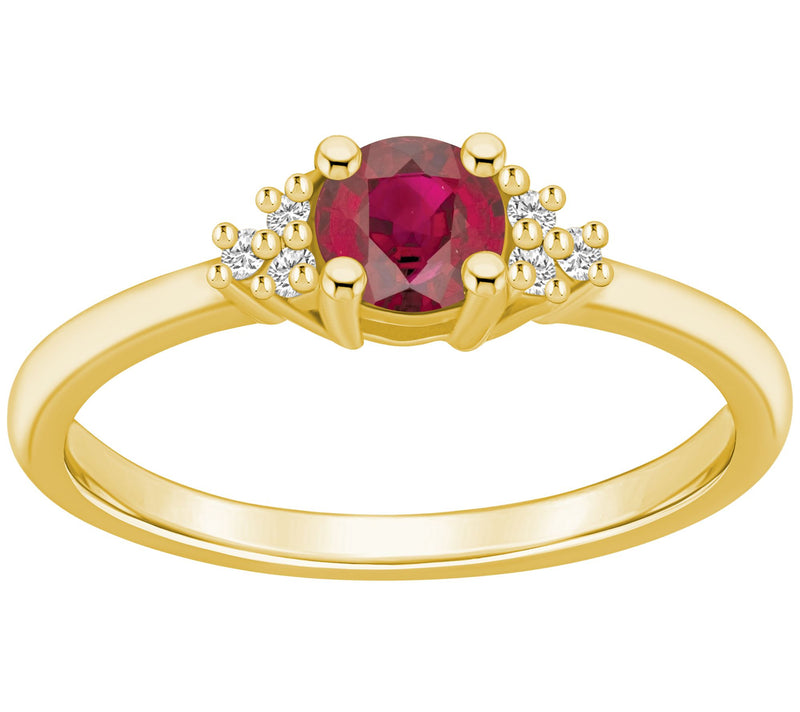 Affinity Gems Round Gemstone & Diamond Ring, 14Gold — View 7
