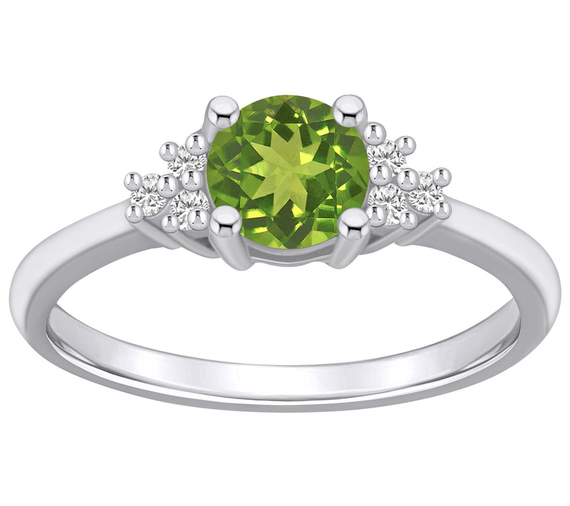Affinity Gems Round Gemstone & Diamond Ring, 14K White Gold — View 11