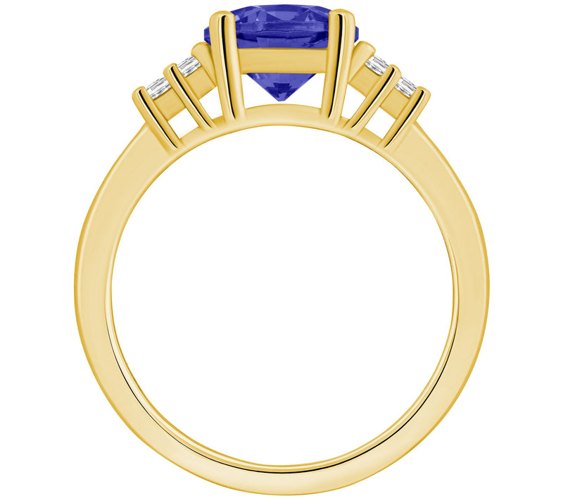 Affinity Gems Round Tanzanite & Diamond Ring, 14K Gold — View 6