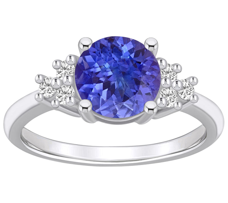 Affinity Gems Round Tanzanite & Diamond Ring, 14K Gold — Main view