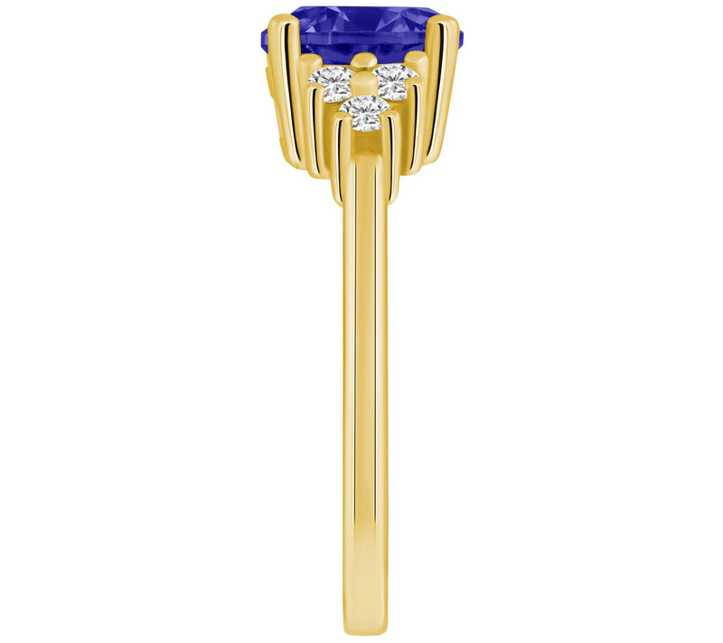 Affinity Gems Round Tanzanite & Diamond Ring, 14K Gold — View 7