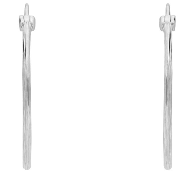 Ariva Sterling Silver Silk Textured Hoop Earrings — Main view