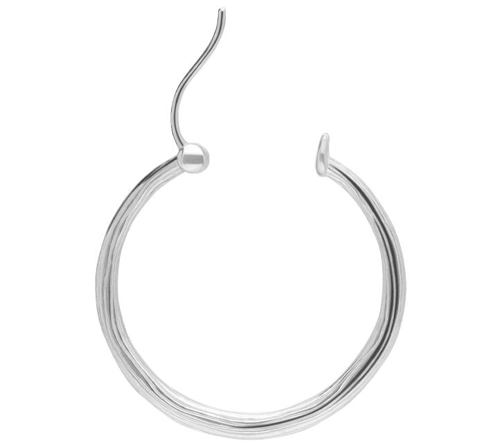 Ariva Sterling Silver Silk Textured Hoop Earrings — View 5