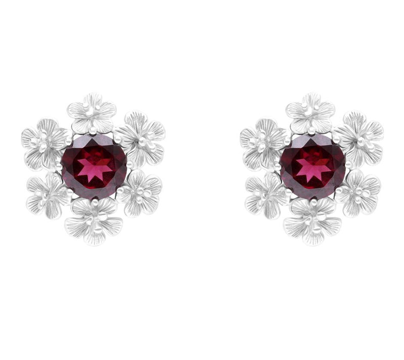 Ariva Sterling Silver Rhodolite Bouquet Stud Ea rrings — Main view