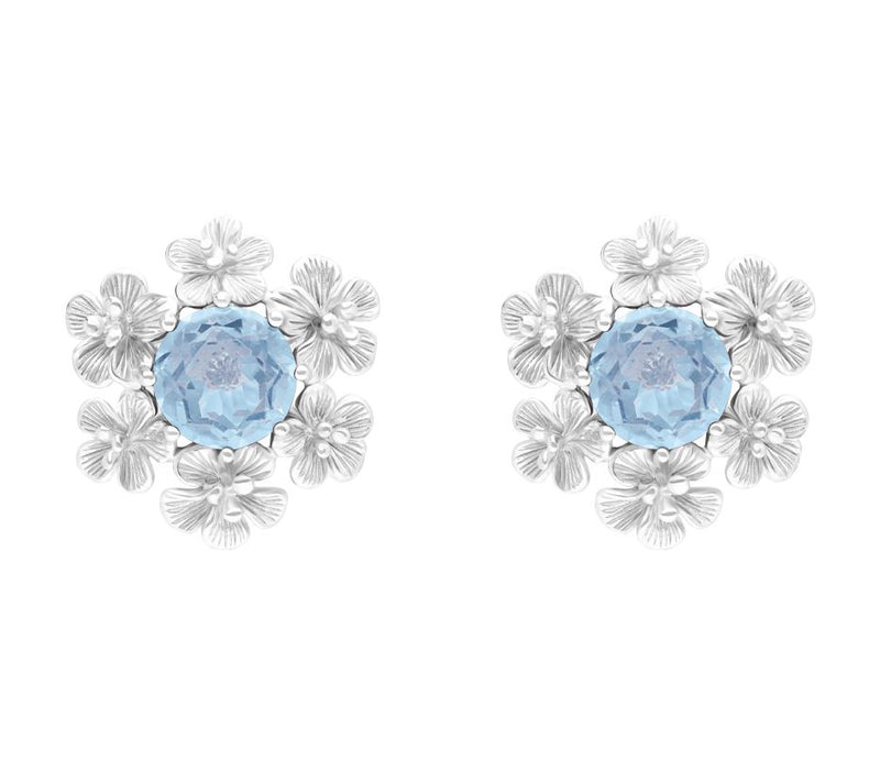 Ariva Sterling Silver Blue Topaz Bouquet Stud E arrings — View 3