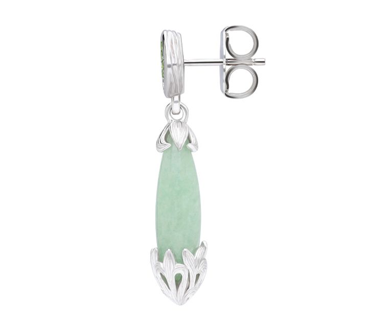 Ariva Sterling Silver Aventurine & Chrome Diops ide Earrings — View 4