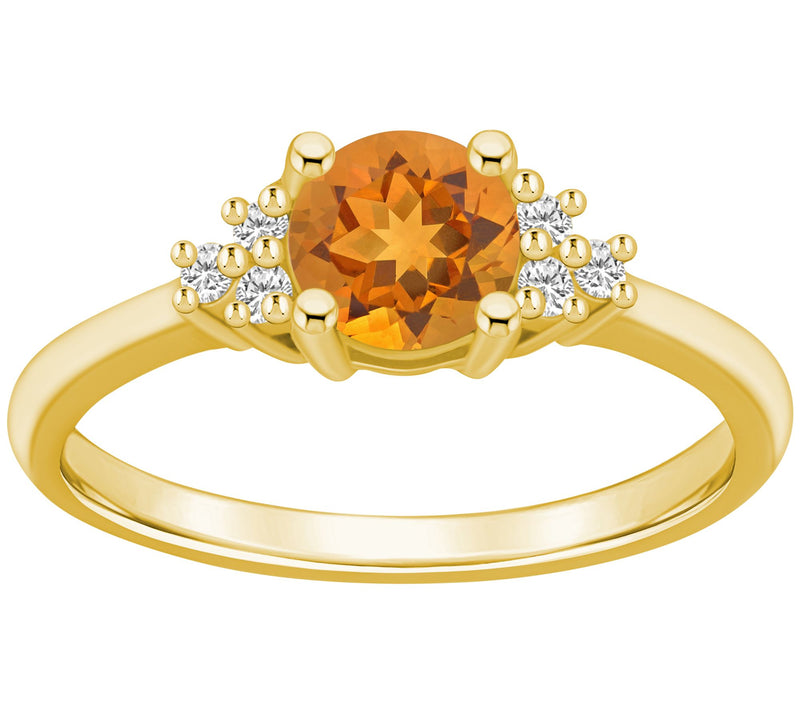 Affinity Gems Round Gemstone & Diamond Ring, 14K Gold — View 7