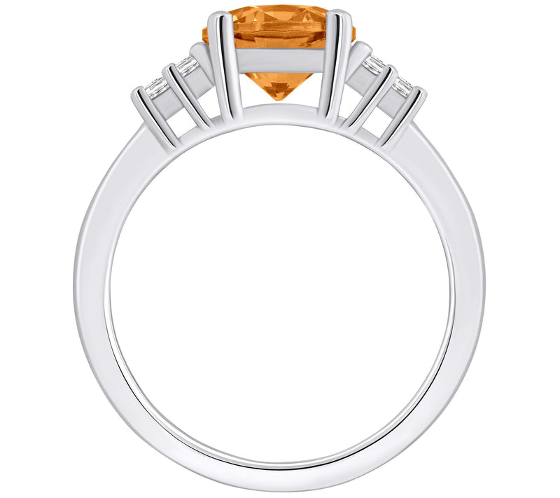 Affinity Gems Round Gemstone & Diamond Ring, 14K White Gold — View 14