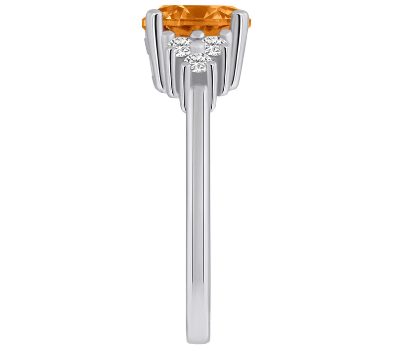 Affinity Gems Round Gemstone & Diamond Ring, 14K White Gold — View 15