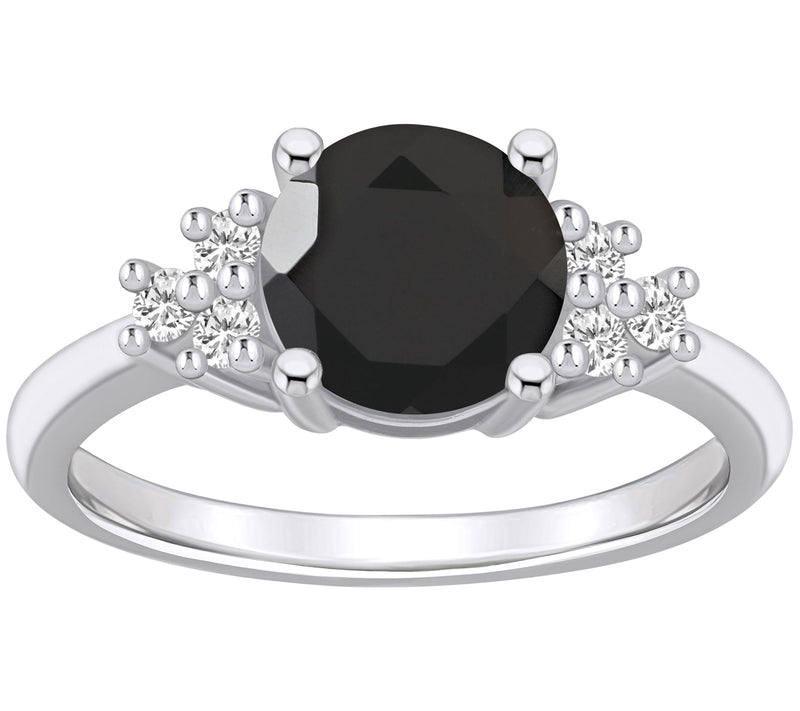 Affinity Gems Round Gemstone & Diamond Ring, 14K White Gold — View 5