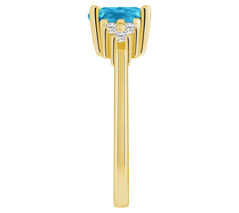 Affinity Gems Cushion-Cut Gemstone & Diamond Rig, 14K Gold — View 13