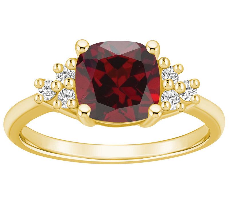 Affinity Gems Cushion-Cut Gemstone & Diamond Rig, 14K Gold — View 9