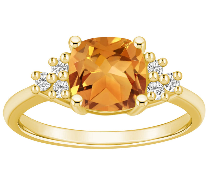 Affinity Gems Cushion-Cut Gemstone & Diamond Rig, 14K Gold — View 7